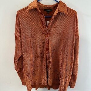 Blue Blush Copper Velvet Top